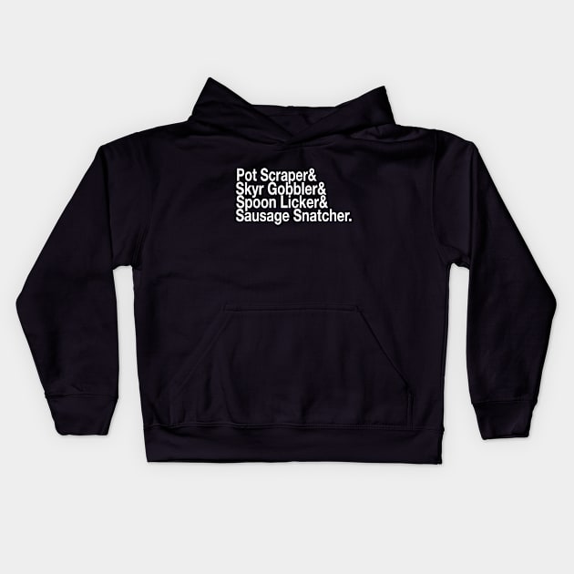 Yule Lads Names Design Kids Hoodie by Scary Stories from Camp Roanoke